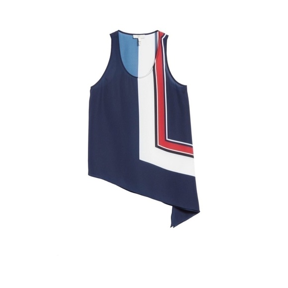 Joie Edweina Top Sleeveless Asymmetrical Navy NWT - Picture 10 of 10